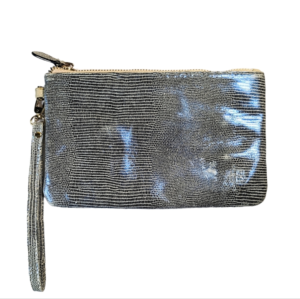 Mighty Purse H Butler Leather Snakeskin Print Wristlet Pouch